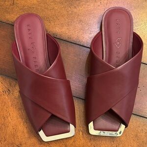 Katy Perry Collections Red Mules with Silver Trim